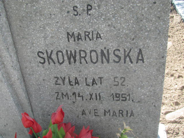 Maria Skowrońska 1852 Lubień Kujawski - Grobonet - Wyszukiwarka osób pochowanych