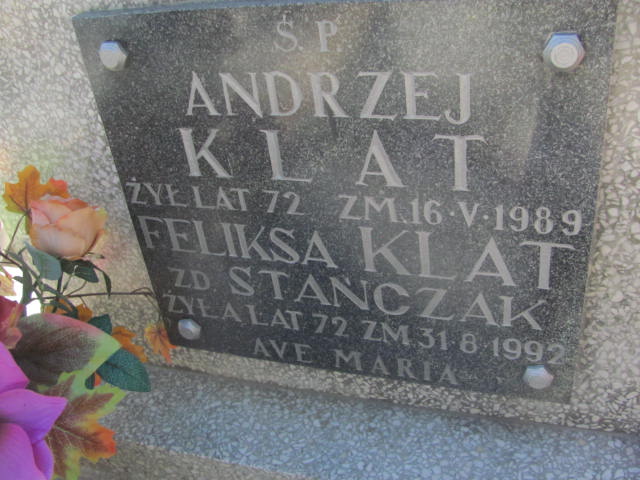 Andrzej Klat 1917 Lubień Kujawski - Grobonet - Wyszukiwarka osób pochowanych