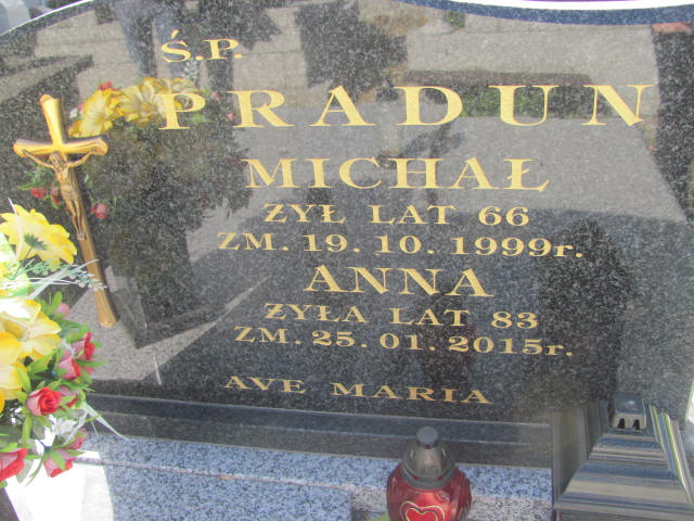 Anna Pradun 1932 Lubień Kujawski - Grobonet - Wyszukiwarka osób pochowanych